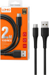 LDNIO USB v Lightning kabel črne barve dolžine 2 m - novo