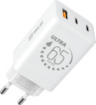 Obal Me GaN stenski polnilec z 2 USB-C in enim USB-A vhodom 65W bele b