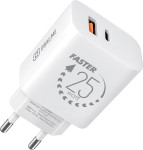 Obal Me stenski polnilec z USB-A in USB-C vhodoma 25W bele barve - nov