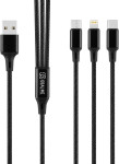 Obal Me USB-A 12W polnilni kabel 3v1 dolžine 1.2m z USB-C & Lightning