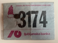 originalna štartna številka Pohod po poteh partizanske Ljubljane 1974