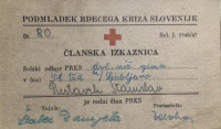 Pomladek rdečega križa Slo. Članska izkaznica za leto 1946/47
