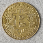 Spominski kovanec Bitcoin (BTC) - Zlata barva  Prodam čudovit f