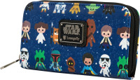 Star Wars denarnica z zadrgo in vzorcem ljubkih likov Loungefly - novo