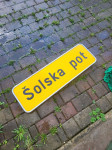 Stari prometni znak "Šolska pot" - original, aluminij