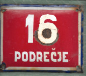 TABLICA HIŠNE ŠTEVILKE PODREČJE, 1930