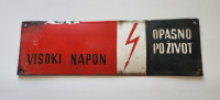 VINTAGE EMAJLIRANA OPOZORILNA TABLICA