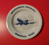 VINTAGE REKLAMNI KROŽNIK  - BRUNARICA KRVAVEC,1984,BOEING