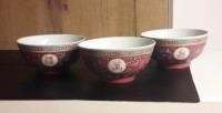 Vintage ročno poslikane kitajske porcelanaste sklede za riž
