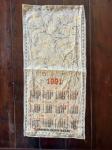 vintage stenski koledar na tekstilu za leto 1991