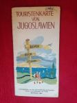 Vintage turistična karta Jugoslavije, v nemščini, 1952