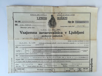 ZAVAROVALNIŠKE POLICE - STARO 1930