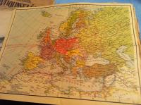 Originalen starinski zemljevid Evrope, 1942, naprodaj
