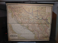 Stara šolska karta Kraljevine Jugoslavije (redko c prodaji)
