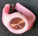 Brezhibna, ženska, mladinska, ročna zapestna ura, roza trak