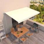 vidaXL Avtomatsko zložljiva tenda 500x350 cm krem