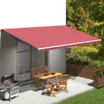 vidaXL Nadomestno blago za tendo bordo rdeče 600x350 cm poliester