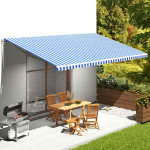 vidaXL Nadomestno blago za tendo modro in belo 600x350 cm poliester