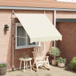 vidaXL Ročno zložljiva tenda 200 cm krem