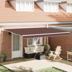 vidaXL Ročno zložljiva tenda rjava 450x300 cm