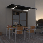 vidaXL Ročno zložljiva tenda z LED lučmi 300x250 cm antracitna