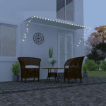 vidaXL Zložljiva tenda z LED lučmi 350x150 cm krem