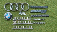Stari avtomobilski napisi znaki Bmw VW Audi...