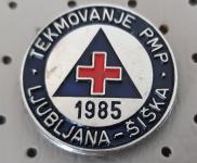 Značka rdeči križ Civilna zaščita Tekmovanje PMP Ljubljana Šiška 1985