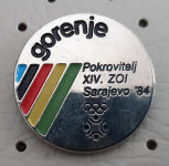 Značka GORENJE Pokrovitelj Zimskih olimpijski iger Sarajevo 1984