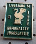 Značka II. igre komunalcev Jugoslavije Ljubljana 1974
