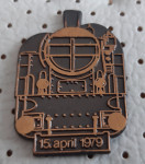 Značka Lokomotiva vlak dan železničarjev 15.4.1979