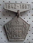 Značka Medalja II. SNOUB Ljubo Šercer Mokrc 1942/1987