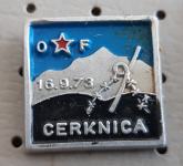 Značka NOB Osvobodilna fronta OF Cerknica 10.9.1973