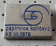 Značka Papirnica Količevo 1979