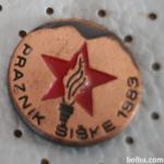 Značka Praznik Šiške 1983 rdeča zvezda