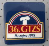 Značka priponka 36. Gostinsko turistično zbor Slovenije Postojna 1988