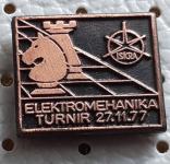 Značka Šahovski turnir Iskra  Elektromehanika 27.11.1977 II.