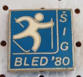 Značka Športne igre gradbincev Bled 1980 smučanje