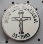 Značka Sveto  leto odrešenja 33-1983 Jezus na križu