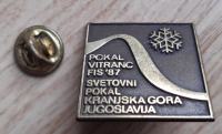 Značka Svetovni Pokal Vitranc FIS 1987 Kranjska Gora  25x25mm