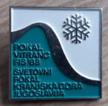 Značka Svetovni Pokal Vitranc FIS 1988 Kranjska Gora  25x25mm
