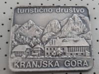 Značka Turistično društvo TD Kranjska Gora 44x37mm na zaponko