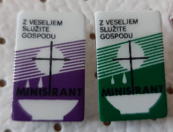 Znački Ministrant z veseljem služimo gospodu verski