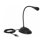 Delock USB mikrofon z gooseneckom s stojalom in utišanjem + gumb za vk