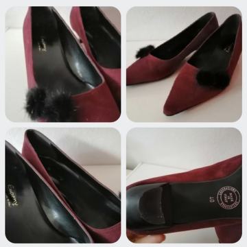 OBUTEV ○balerinke s petko ○elegantno ○usnje (semiš) ○št.40 ○1x obute