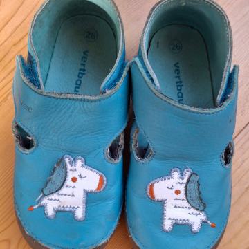 Otroški bosonogi usnjeni čevlji 26