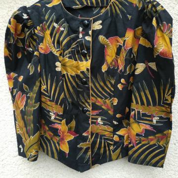 ČRNO ORANŽNA BOMBAŽNA JAKNA 38/40