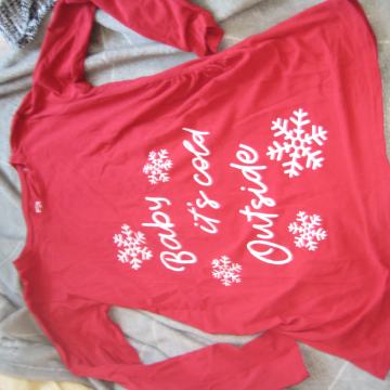 Nosečniška majica z napisom, temno-rdeča, dolgi rokavi, vel.L