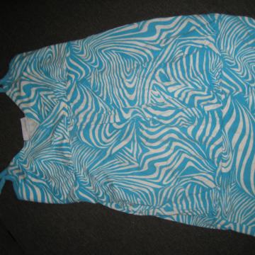 Nosečniška poletna tunika z modrimi vijugastimi vzorci, vel.S