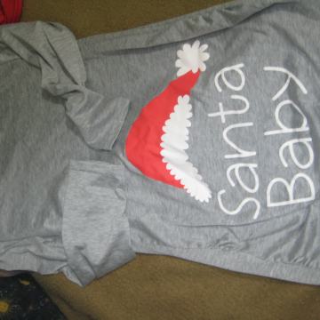 Nosečniška siva majica z božično-novoletnim motivom, vel.S